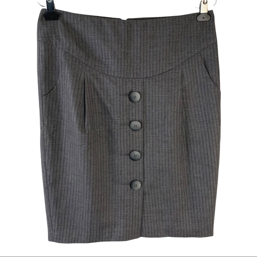 Kenzie striped pencil fitted women’s skirt front buttons Size 8